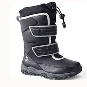 💕HP💕NWT! Land’s End Kids Snow Flurry Insulated winter black winter bootss size 3